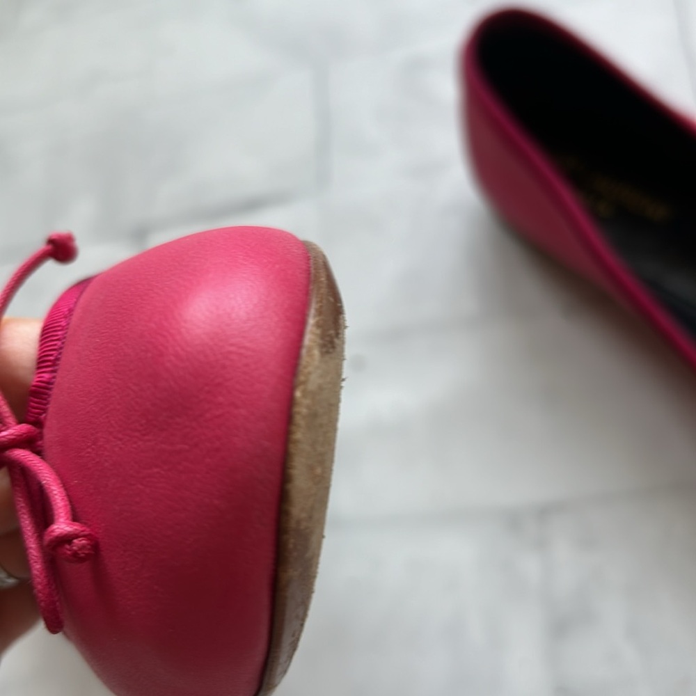 Saint Laurent Raspberry Dance Leather Ballet Flats - Picture 16 of 16